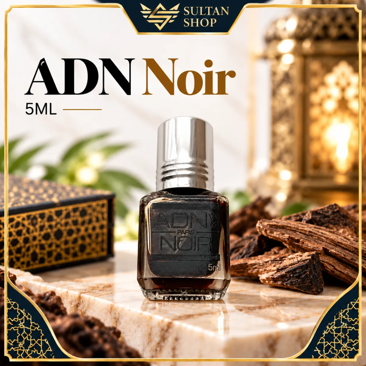 Bočica parfemskog ulja ADN Noir 5ml sa srebrnim poklopcem